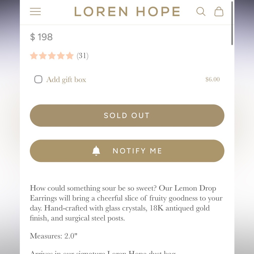 Loren Hope Yellow Crystal Fan Drop Earrings - Picture 6 of 6